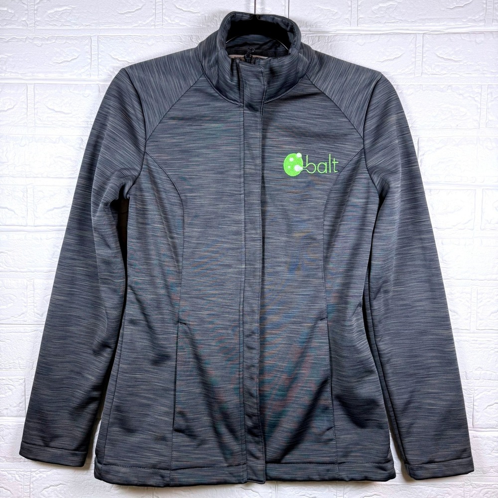 Port Authority Soft Shell Jacket Womens XS Gray Balt Logo Full Zip Mock Neck
